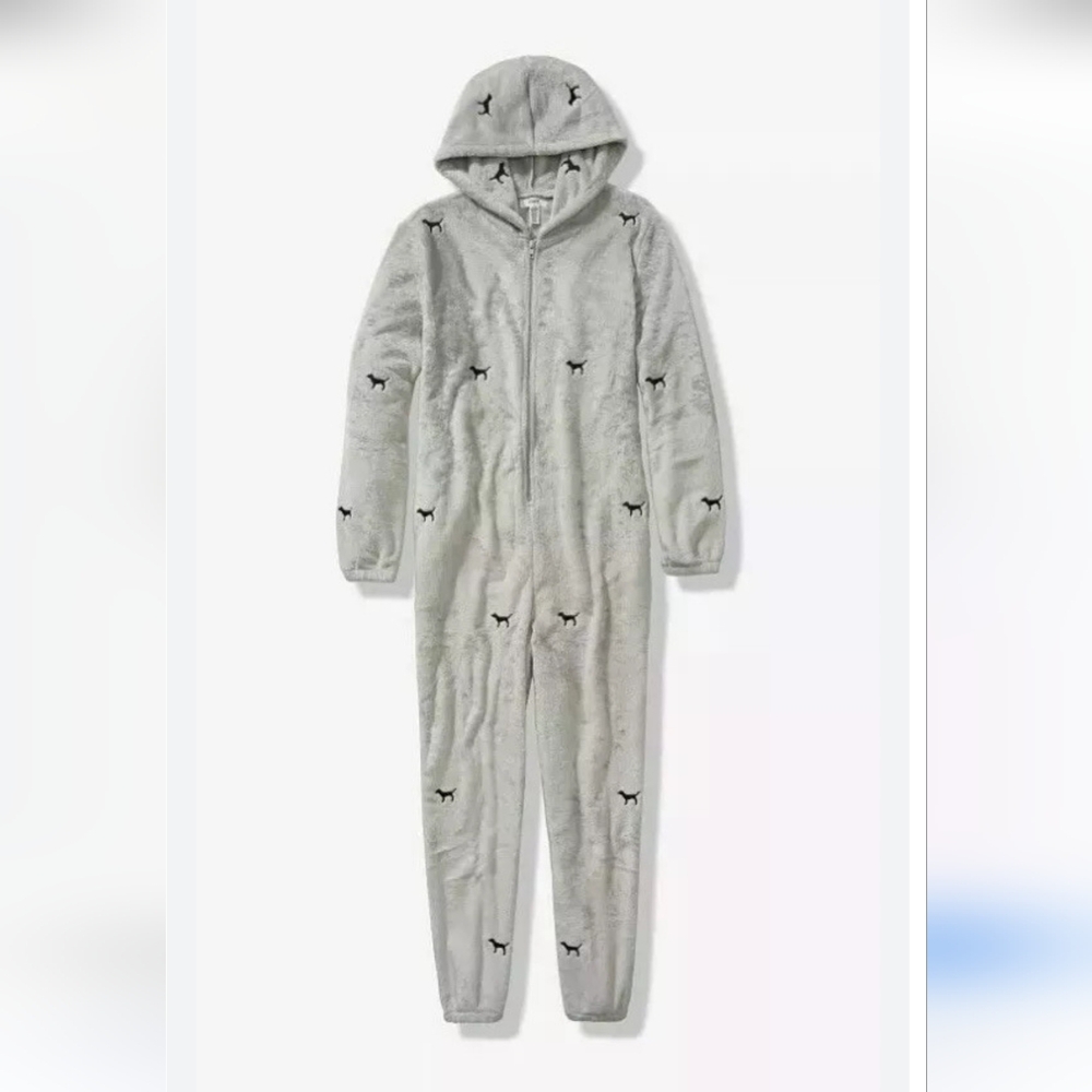 Victoria's Secret PINK Sleep Teddy Sherpa Onesie Size M/L